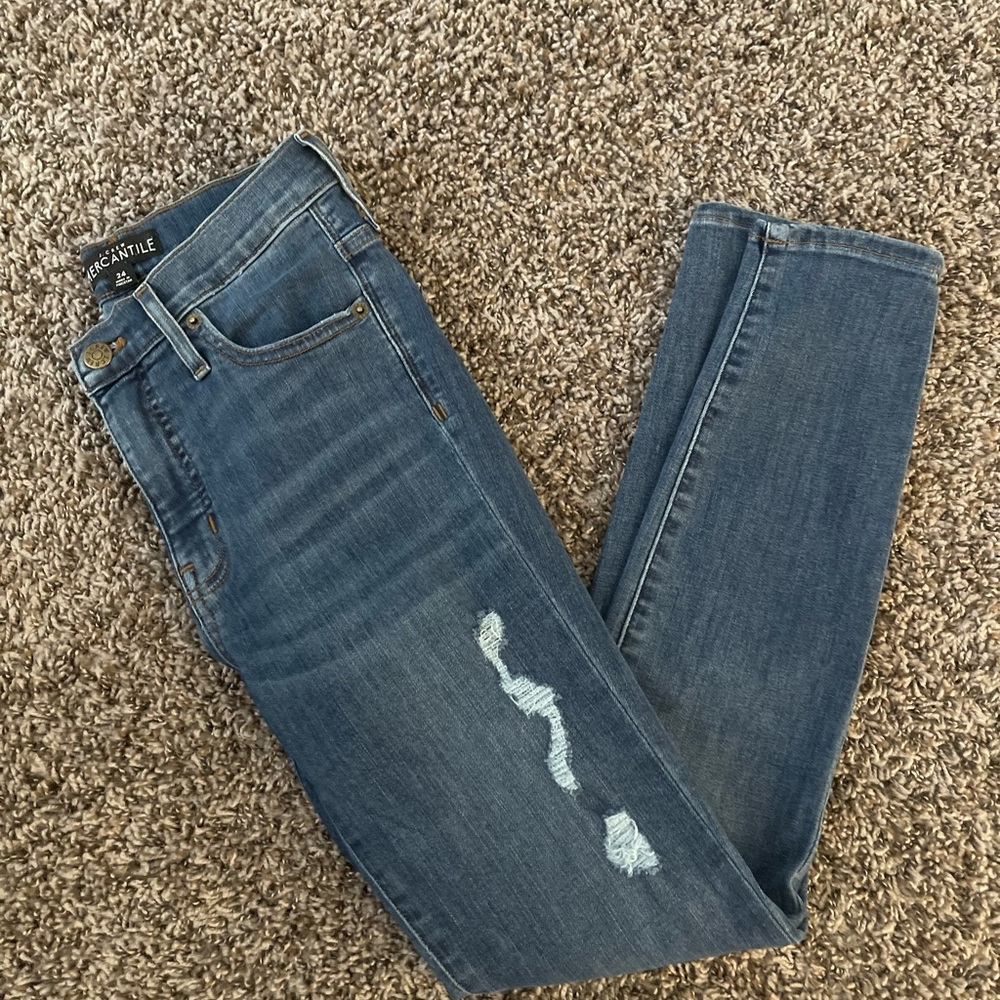 J. Crew mercantile distressed skinny jeans